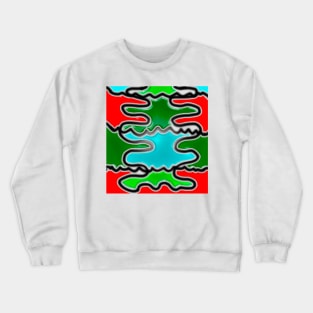 Green red black and light blue expressionsshapes with different color styles and themes. Crewneck Sweatshirt